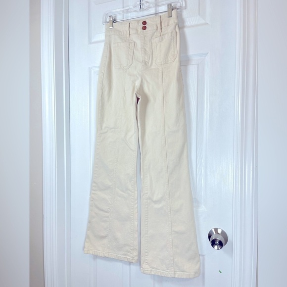 Marine Layer Archive Flare Jeans in Ecru White Size 2 - Picture 10 of 10